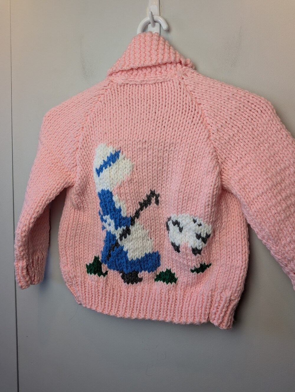 HANDMADE Tricot Crochet Girl Sweater Baby Pink No Closure Size ? (Approx 3)